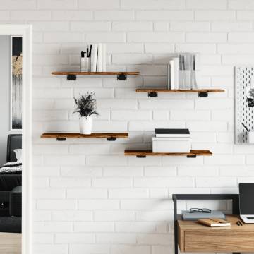 Wall Shelves 4 pcs - Smoked Oak, 60x30 cm | Hipomarket UK