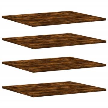 Wall Shelves 4 pcs Smoked Oak - Stylish Storage Solution