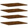 Wall Shelves 4 pcs Smoked Oak - Stylish Storage Solution