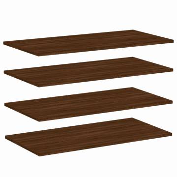 Brown Oak Wall Shelves Set - 4 pcs | Hipomarket UK