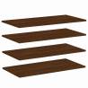 Brown Oak Wall Shelves Set - 4 pcs | Hipomarket UK