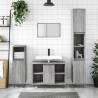 3 Piece Bathroom Furniture Set Grey Sonoma Engineered Wood Colour grey sonoma Number of 3 