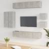 8 Piece TV Cabinet Set Concrete Grey Engineered Wood Colour concrete grey Quantity in Package 8 Height 90 cm 