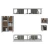 8 Piece TV Cabinet Set - Concrete Grey Engineered Wood