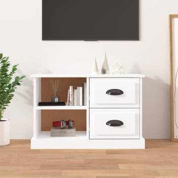 Stylish High Gloss White TV Cabinet - 73x35.5x47.5 cm