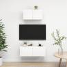 2 Piece White Engineered Wood TV Cabinet Set | HiPOMarket