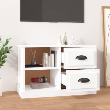 Stylish High Gloss White TV Cabinet - 73x35.5x47.5 cm