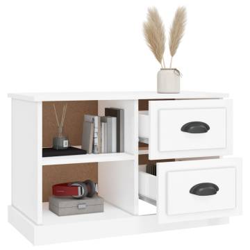 Stylish High Gloss White TV Cabinet - 73x35.5x47.5 cm