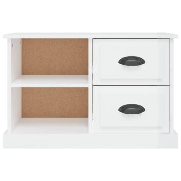 Stylish High Gloss White TV Cabinet - 73x35.5x47.5 cm