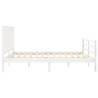 Super King Size White Bed Frame with Headboard - Solid Wood