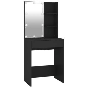 Elegant Black Dressing Table with LED - 60x40x140 cm