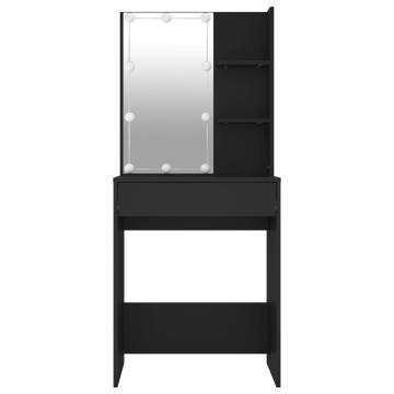 Elegant Black Dressing Table with LED - 60x40x140 cm