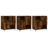 Stylish 3 pcs Sideboards in Smoked Oak - Durable & Spacious