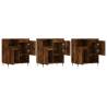 Stylish 3 pcs Sideboards in Smoked Oak - Durable & Spacious