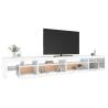 Modern TV Cabinet with LED Lights - White 290x36.5 cm