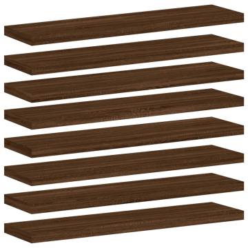 Wall Shelves 8 pcs Brown Oak | Durable Engineered Wood