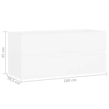 Elegant White Sink Cabinet 100x38.5x45 cm - Hipomarket