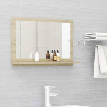 Stylish Bathroom Mirror in Sonoma Oak - 60x10.5x37 cm