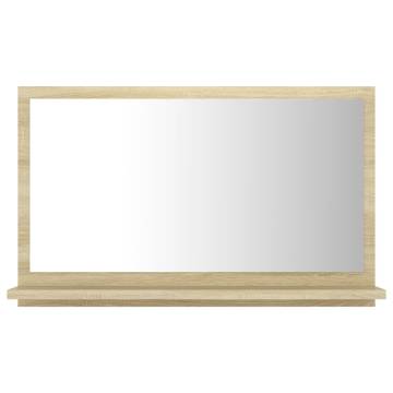 Stylish Bathroom Mirror in Sonoma Oak - 60x10.5x37 cm