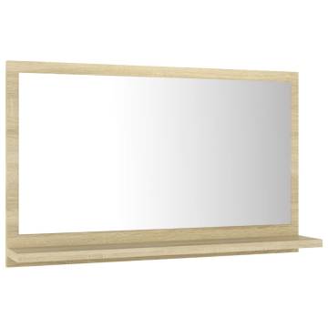 Stylish Bathroom Mirror in Sonoma Oak - 60x10.5x37 cm