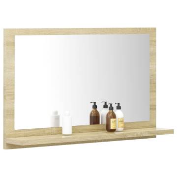 Stylish Bathroom Mirror in Sonoma Oak - 60x10.5x37 cm