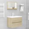 Stylish Bathroom Mirror in Sonoma Oak - 60x10.5x37 cm