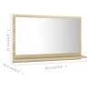 Stylish Bathroom Mirror in Sonoma Oak - 60x10.5x37 cm