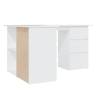 Corner Desk White 145x100 cm - Durable Engineered Wood