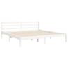 Super King Size White Bed Frame with Headboard - Solid Wood