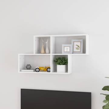 High Gloss White Wall Shelf - Stylish & Sturdy Design