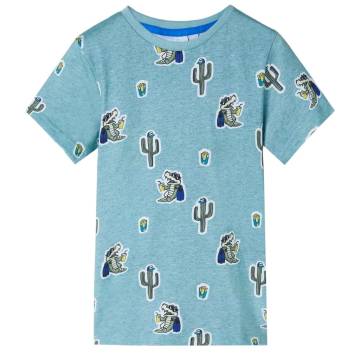 Kids' Light Green Melange T-Shirt - Fun & Comfortable Wear