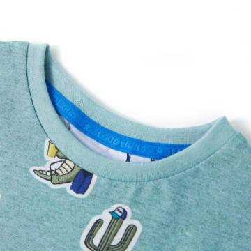 Kids' Light Green Melange T-Shirt - Fun & Comfortable Wear