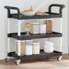 3-Tier Trolley Black 77x34x72 cm Aluminium Colour black Size 77 x 34 x 72 cm 