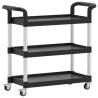 3-Tier Black Trolley | Durable Aluminium Kitchen Cart