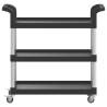 3-Tier Black Trolley | Durable Aluminium Kitchen Cart