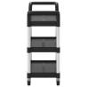 3-Tier Black Trolley | Durable Aluminium Kitchen Cart