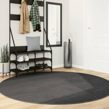 IZA Short Pile Rug - Scandinavian Design, Anthracite Ø 200 cm