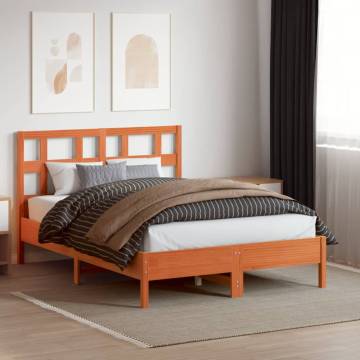 Headboard Wax Brown 135cm Solid Wood Pine - Stylish Design