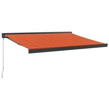 Retractable Awning Orange & Brown 3x2.5m - Durable & Stylish