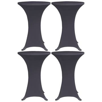 Stretch Table Cover Set - 4 pcs 60 cm Anthracite | HipoMarket UK