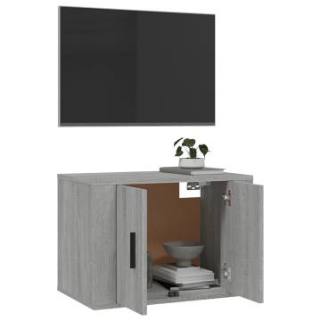 Wall Mounted TV Cabinet Grey Sonoma | Stylish & Practical Storage