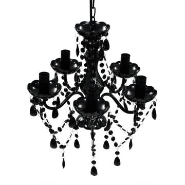 Elegant BLACK Crystal Light 5 Bulb Chandelier - Hipomarket