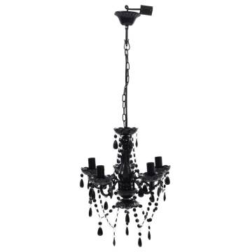 Elegant BLACK Crystal Light 5 Bulb Chandelier - Hipomarket