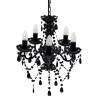 Elegant BLACK Crystal Light 5 Bulb Chandelier - Hipomarket