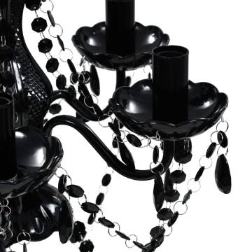 Elegant BLACK Crystal Light 5 Bulb Chandelier - Hipomarket