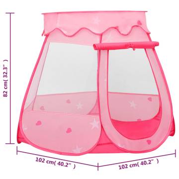 Children Play Tent with 250 Balls - Pink - 102x102x82 cm