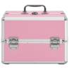 Stylish Pink Aluminium Make-up Case - 22x30x21 cm