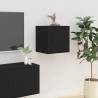 Black Wall Mounted TV Cabinets - 2 pcs | Hipomarket