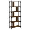 6-Tier Brown Oak Bookcase - Stylish & Practical Storage Solution