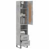 Highboard Concrete Grey 34.5x34x180 cm | Stylish Engineered Wood